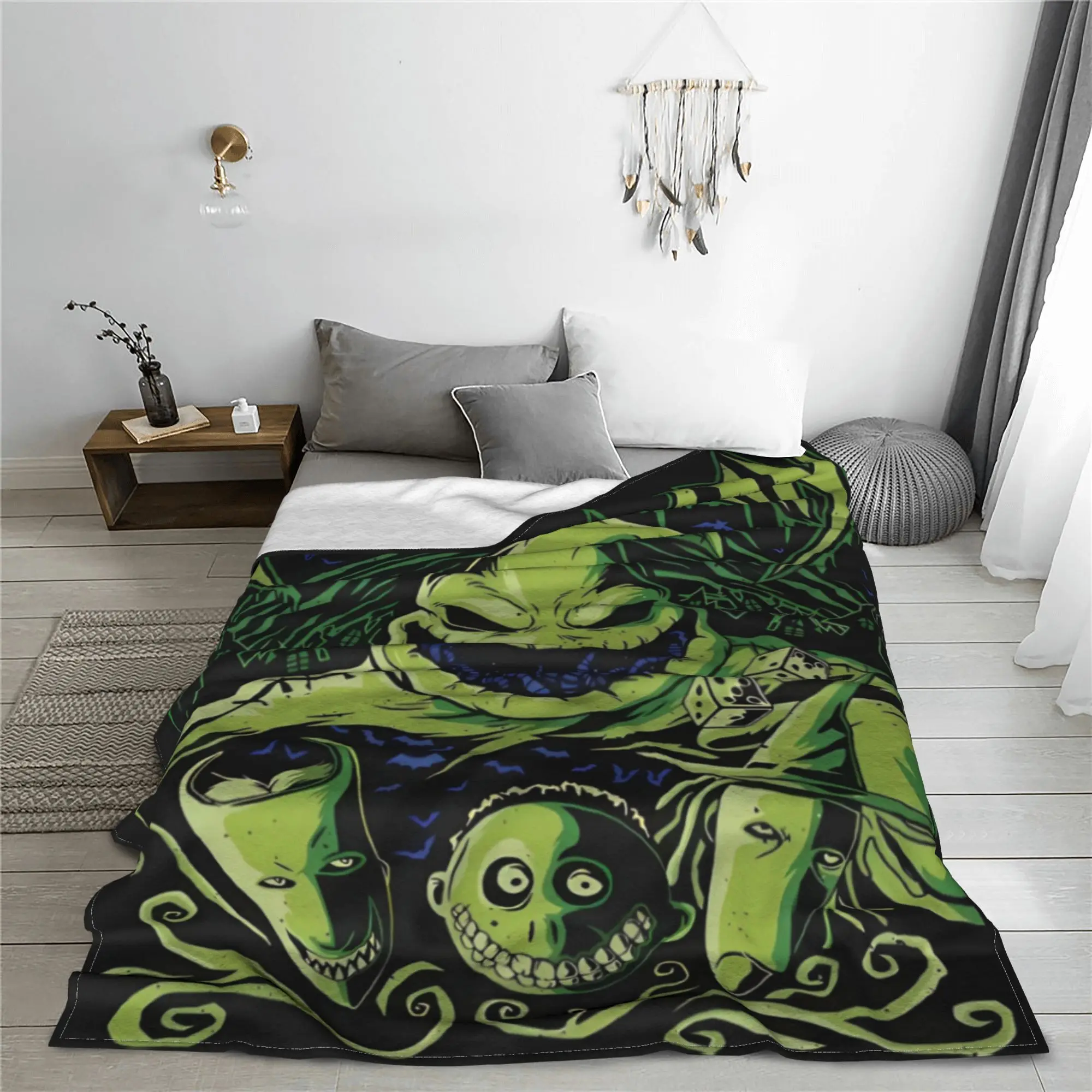 Oogie Boogie The Nightmare Before Christmas Blanket Cover Flannel Cartoon Boogieman Lightweight Throw Blanket Outdoor Thin Quilt