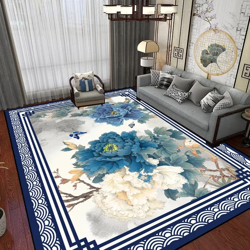 Luxurious Chinese Style Carpet for Living Room Washable Lounge Large Room Rug Soft Non-slip Floor Mat Bedroom Carpet Outdoor Rug