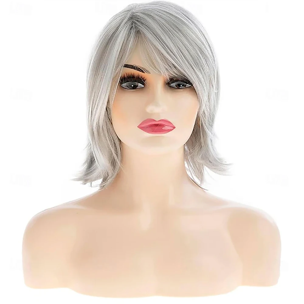 Synthetic Hair Wig Short Grey Wig