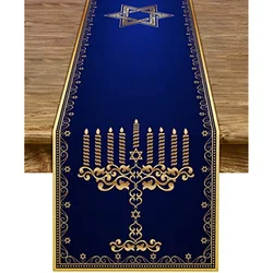 Hanukkah Menorah Table Runners Star of David  Jewish Holiday Fireplace Kitchen Dining Room Home Decor