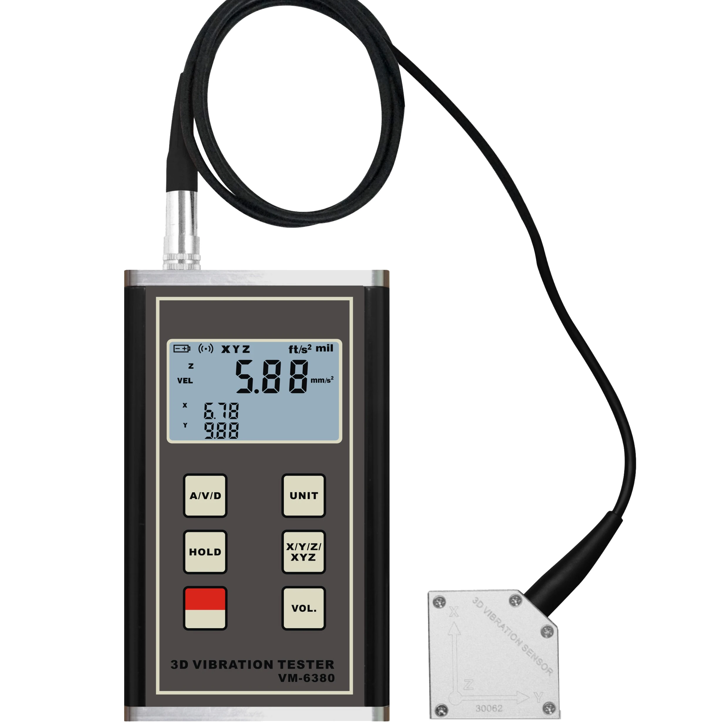 High Accuracy  3-Axis Vibration Meter 3D  Vibration Analyzer VM-6380