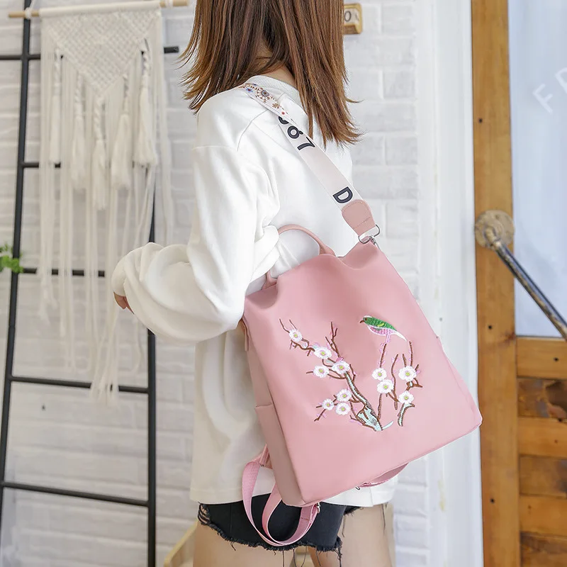 New Oxford Anti-theft Women Backpack Fashion Embroidery School Bag Large Capacity Backpack High Quality