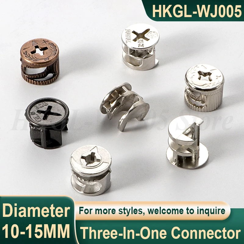 24 Styles Three-In-One Connector Eccentric Wheel Lock Screw Nut Furniture Screw Wardrobe/Drawer Furniture Connector Fastener