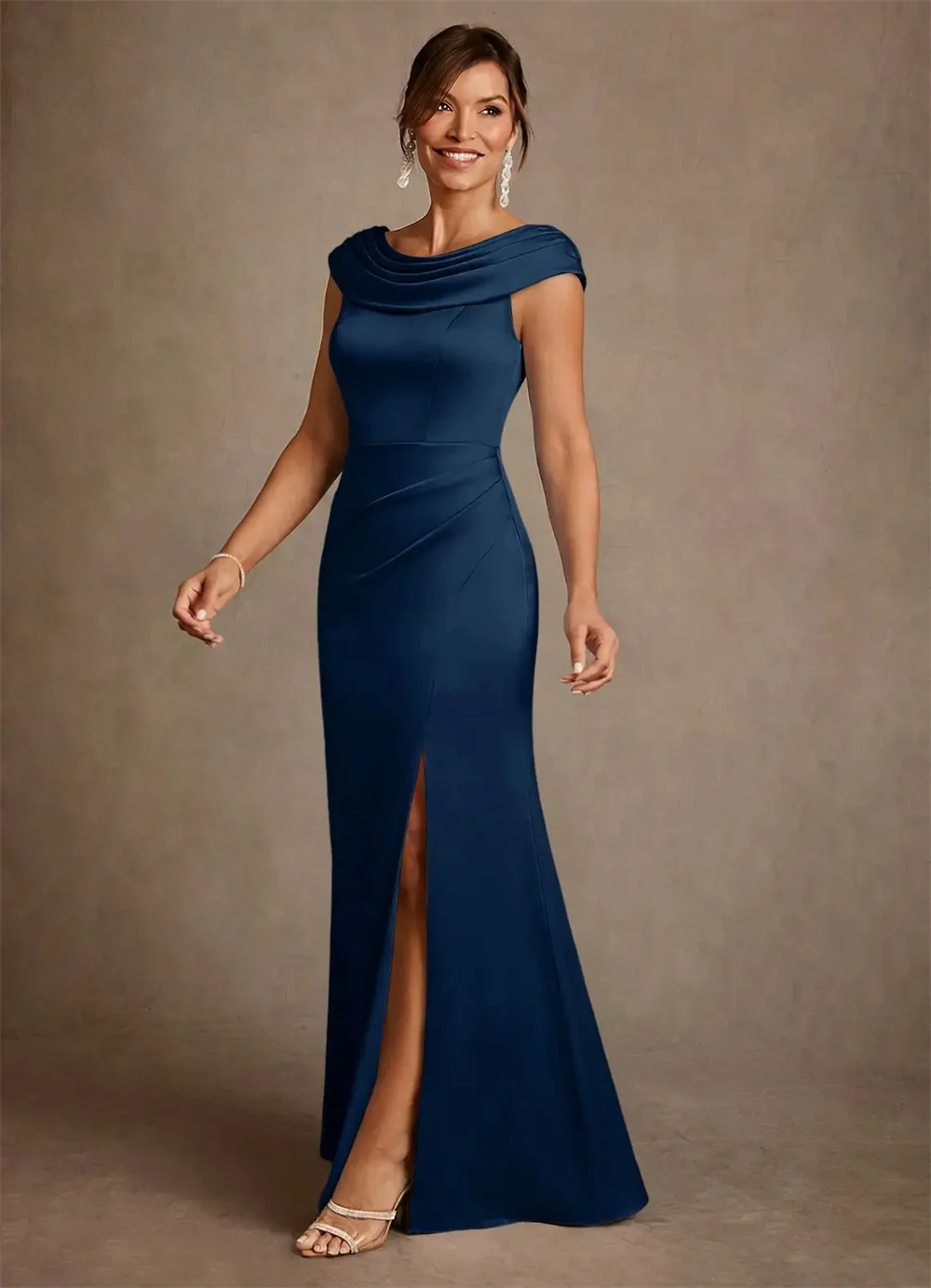 Mother Dress Mother Of Bride Dresses Wedding Elegant Pleated Sleeveless Side Split Mother Of The Bride Dress Mother Evening Gown