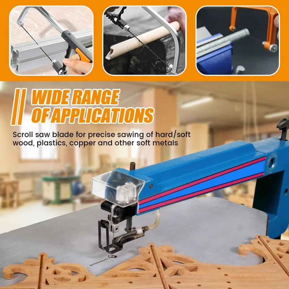 

For Precision Cutting Scroll Saw Blades High Carbon Steel Jigsaw Blades Flat-end Blades Professional Handling Flat-head Design