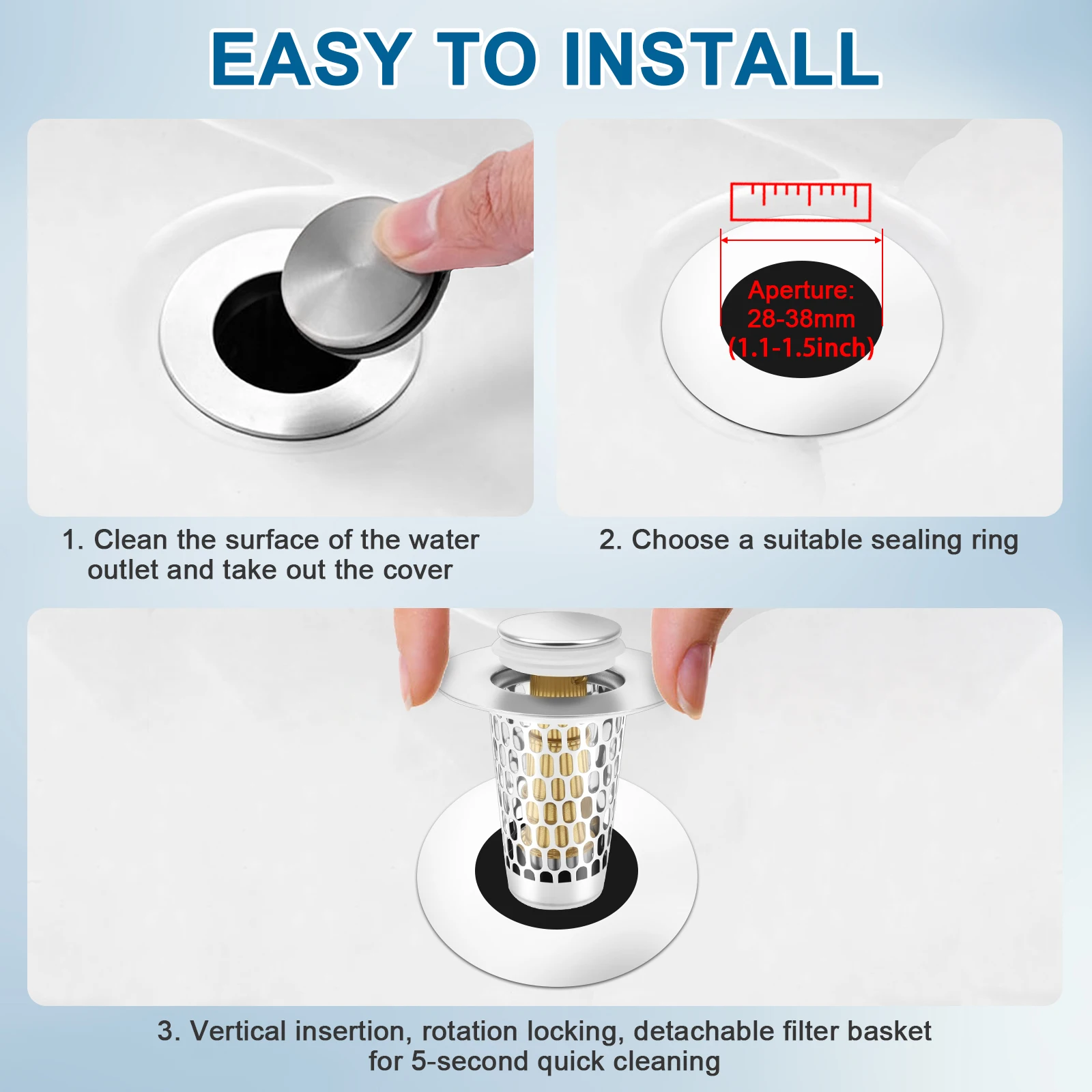 2 Stuks Pop Up Gootsteen Zeef Rvs Wastafel Plug Anti Geur Filter Mand Haar Catcher Lek Plug Afvoerputje filter