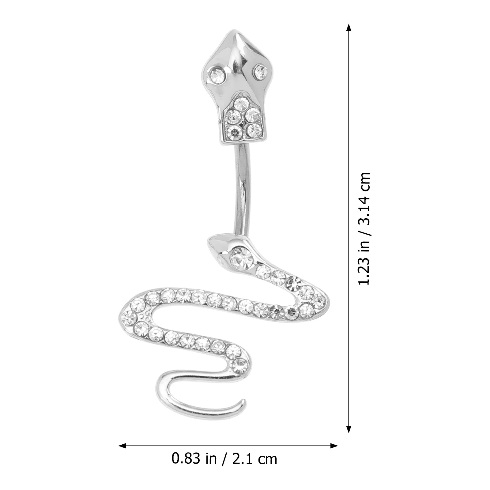 

2pcs Belly Button Rings Stainless Steel Snake Design Navel Jewelry For Women Body Piercing Decor Fashion Belly Ring Accessory