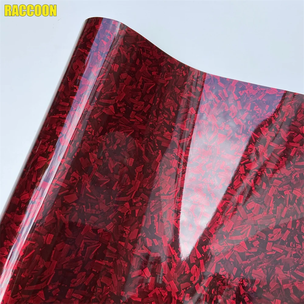 PET Forged Carbon Fiber Red Silver Black Carbon Vinyl Wrap Film Self Adhesive DIY Vinyl Car Stickers For Motorcycle Wrapping