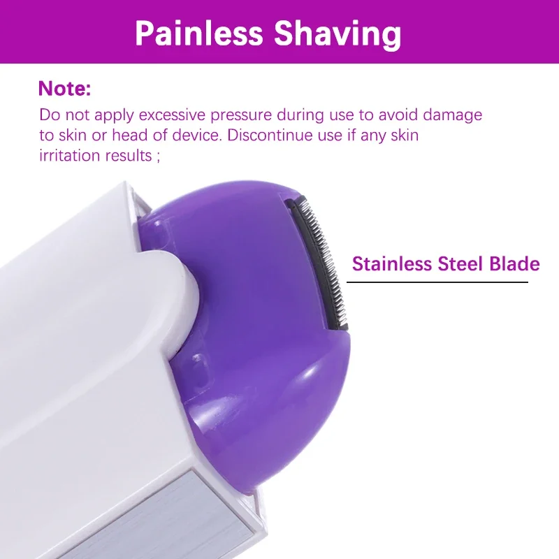 ماكينة حلاقة كهربائية للسيدات غير مؤلمة للاستخدام المنزلي، ماكينة تشذيب شعر قابلة لإعادة الشحن للنساء، ماكينة حلاقة كهربائية للوجه والساق واليد والجسم