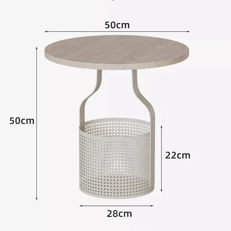 Nordic Small White Coffee Tables Wood Metal Round Side Multifunctional Coffee Tables Tea Metal Circle Muebles Modern Furniture