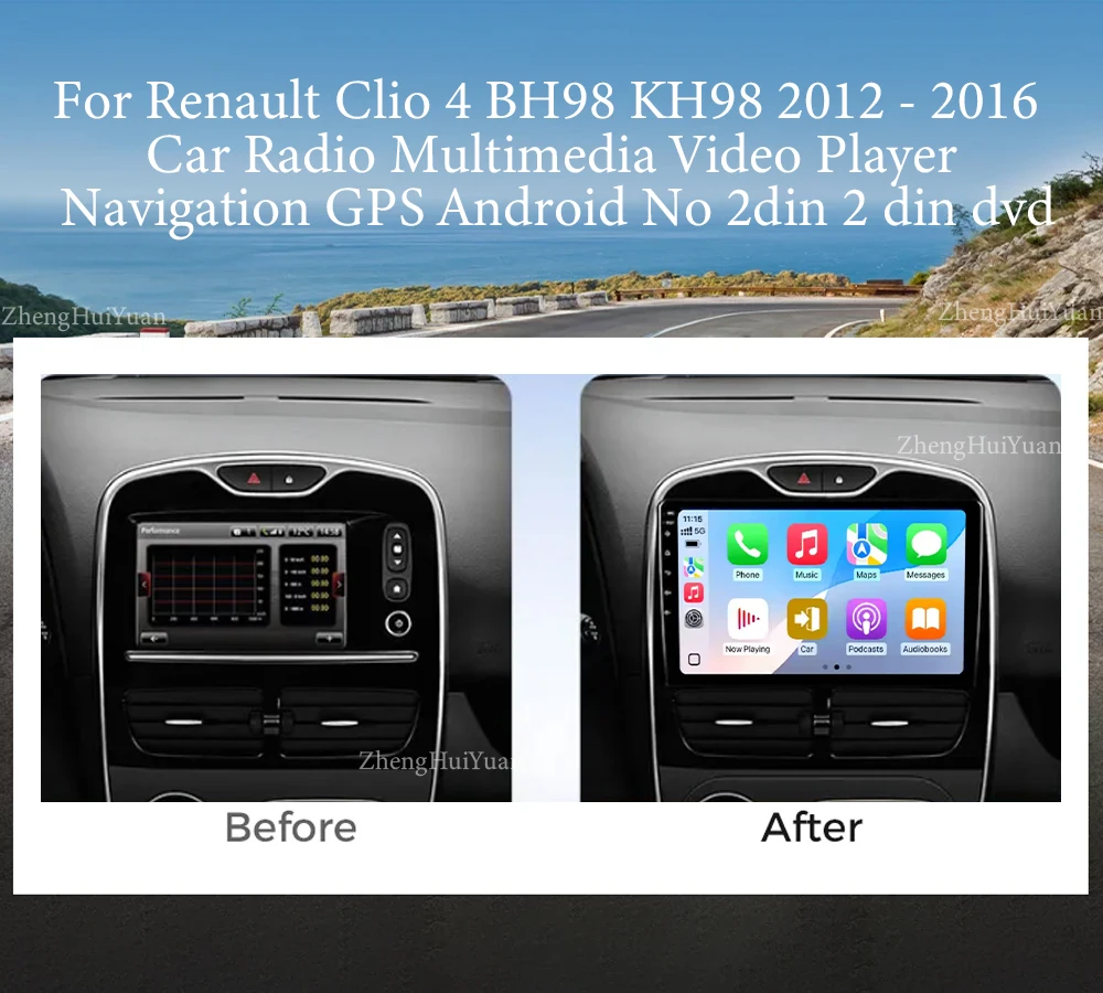 Android 15 Car Radio For Renault Clio 4 2012 2013 2014 2015 2016 2017 2018 wireless CarPlay Auto Multimedia Carplay Navigation