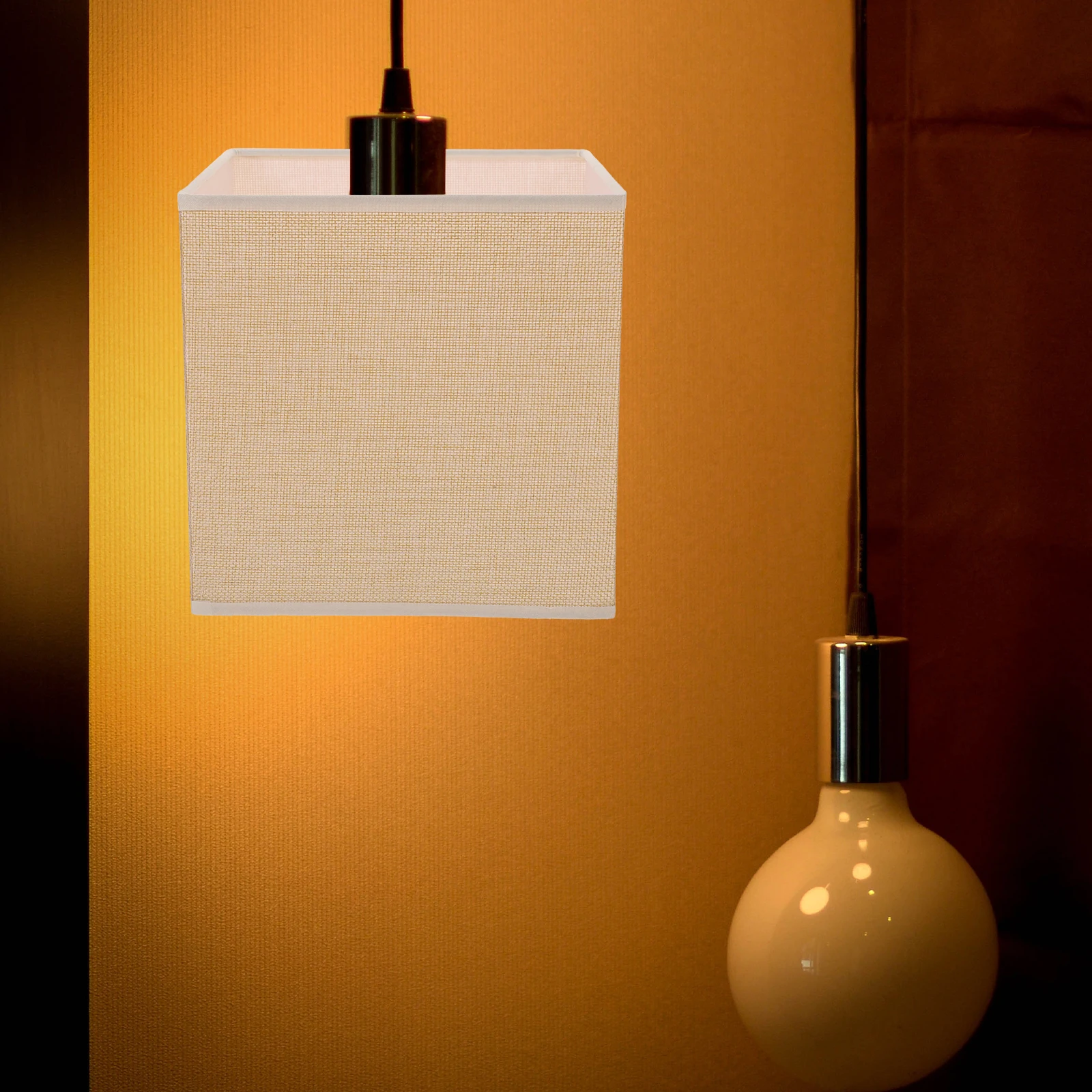 

1PCS Fabric Lamp Shade 20x20cm Beige Linen Desk Floor Lamp Cover Ch Shades Decor Bedroom Living Room Soft