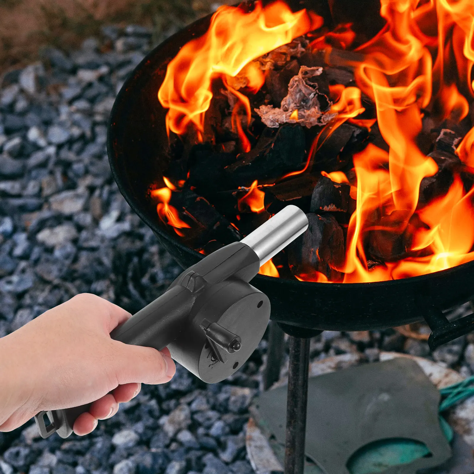 Hand Crank Portable Manual Fire Blower Outdoor Bbq Fan Fast Charcoal Igniter Camping Bbq Fan Blower Camping Accessories