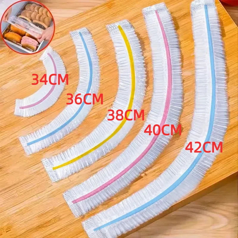 Cubierta desechable colorida para alimentos, envoltura elástica, cubiertas para alimentos, tapa para mantenimiento fresco, placa, bolsas de almacenamiento coloridas de nailon para cocina