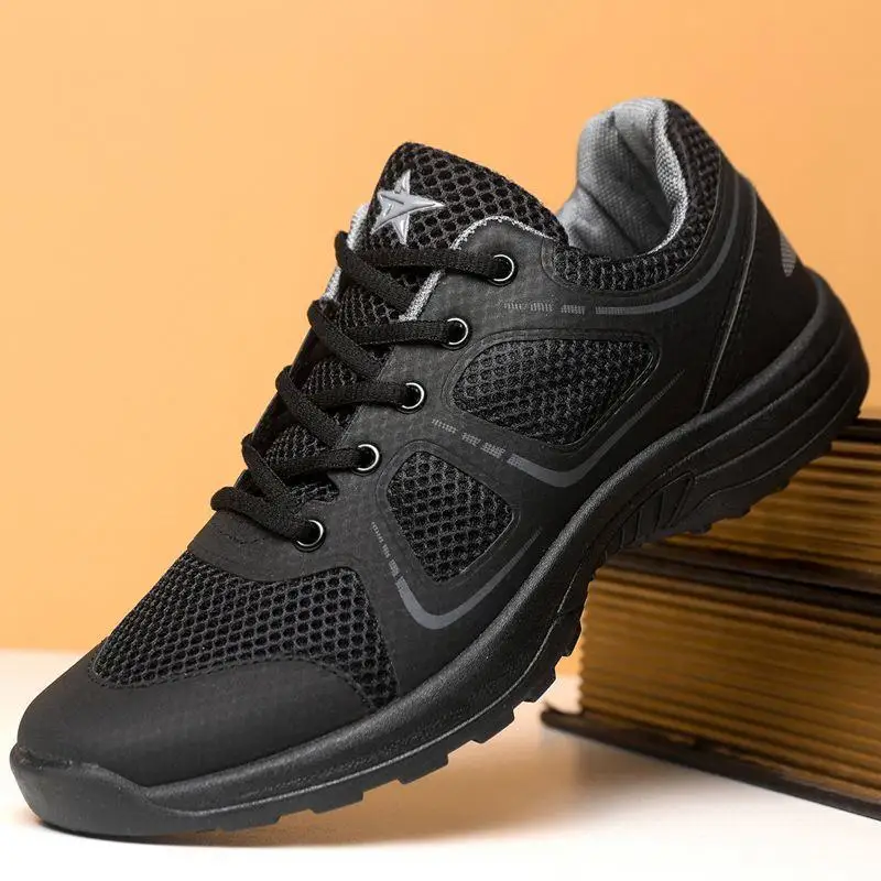 

Men's Training Shoes Black Casual Leather Breathable Youth Summer Business Formal Shoes Korean Style British Business Shoes