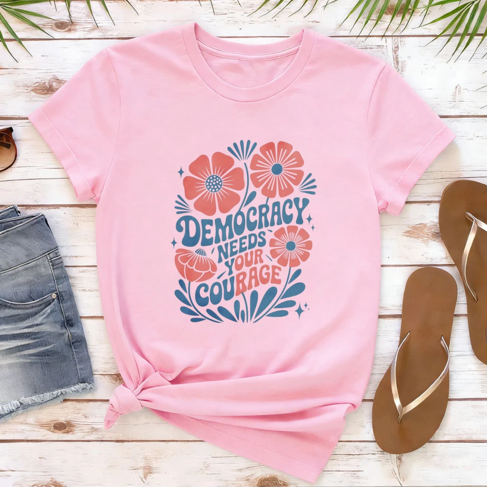 Democracy Needs Our Rage Shirt  Anti Ice Progressive Activist Tshirt Peaceful Protest Gift Abstract Flowers Graphic Tees