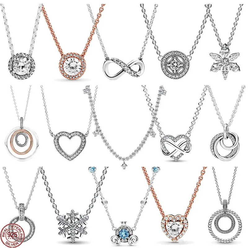 925 스털링 실버 클래식 지르콘 회전 눈송이 호박 펜던트 목걸이, DIY 명절 선물, 오리지널 참 펜던트, 신제품