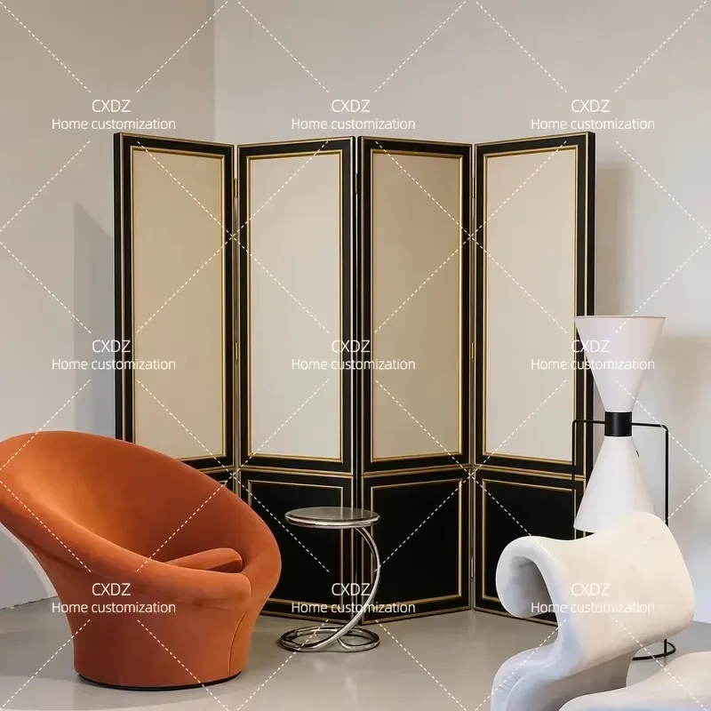 Custom Chinese Retro Silver Foil Screen Lacquer Painting with Gold Characters Living Room Porch Partition Hotel Lobby