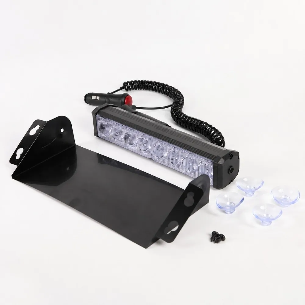 8 LED Strobe Light Blue Red Light 3 Flashing Modes Warning Light Lamp Design Front Windshield Mount Traffic Advisor Light