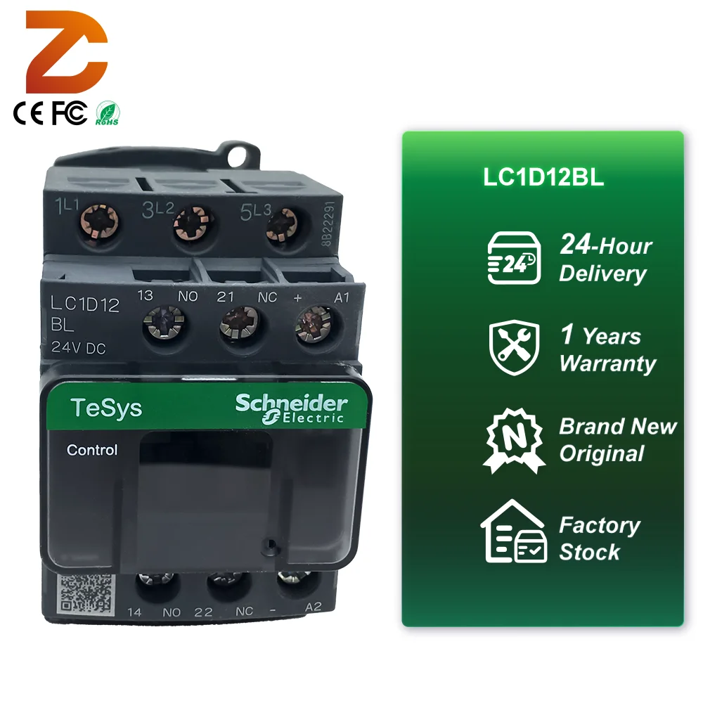 Brand New Original LC1D12BL TeSys D Series 3P AC Contactor 12A 24V DC Coil Motor Contactor for Industrial Automation
