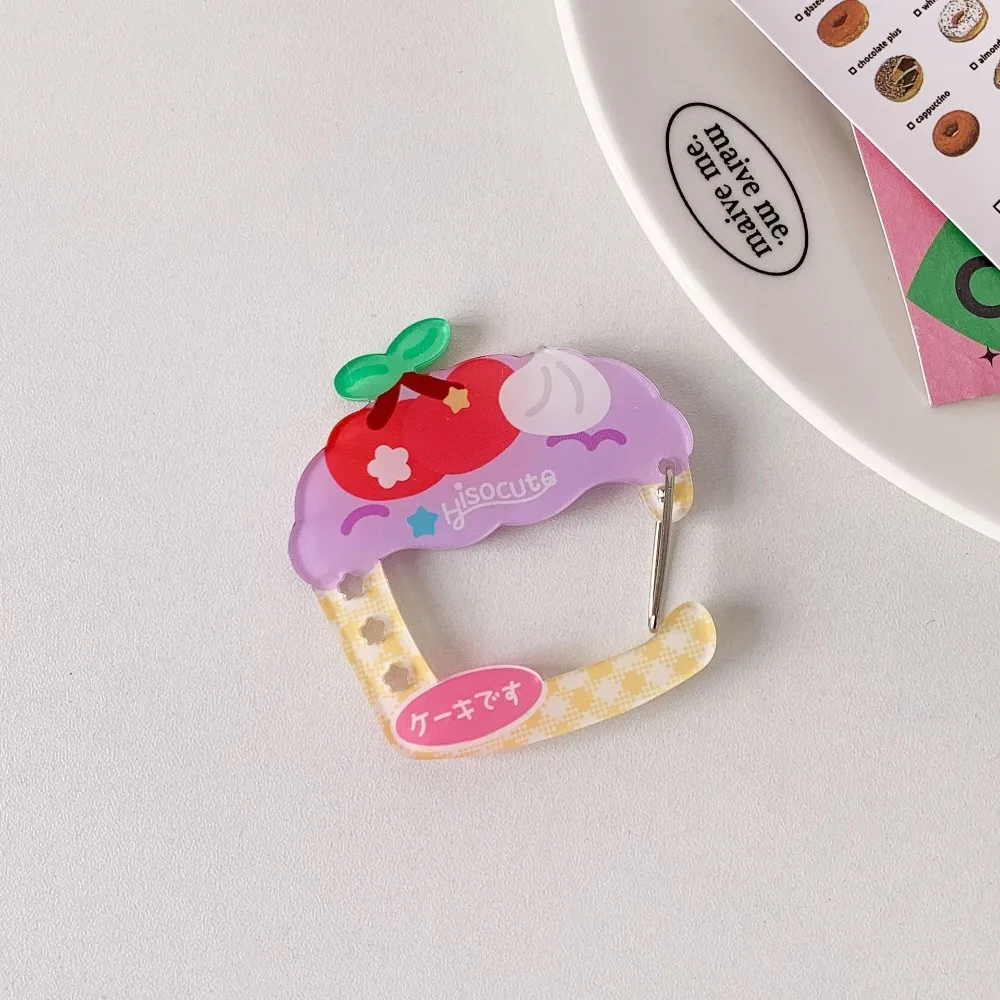 INS Acrylic Carabiner Fruit Cupcake Star Shaped Keychain Decor Key Ring Pendant Keychain Holder