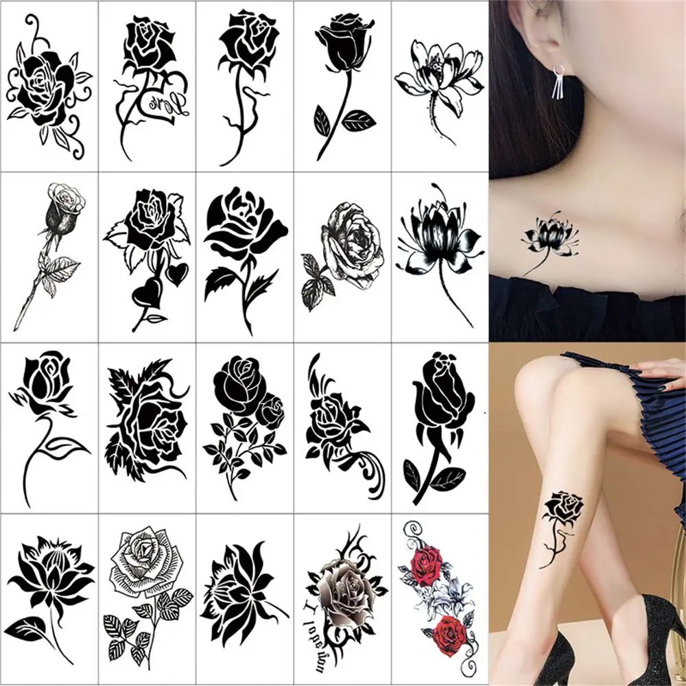 10/20/30/50Pcs Waterproof Temporary Tattoo Sticker Removable Body Art Sticker Butterfly Flower Women Men Fashion Tattoo Stickers