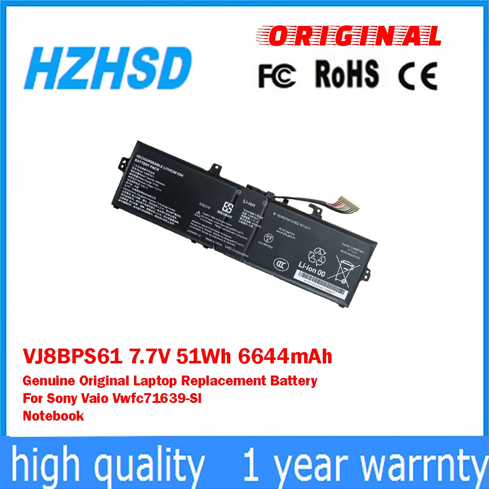 

VJ8BPS61 7.7V 51Wh 6644mAh Genuine Original Laptop Replacement Battery For Sony Vaio Vwfc71639-Sl Notebook