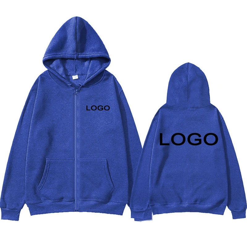 Customized Printed Men Women Zipper Up Hoodie Loose Casual Clothing Fashion Long Sleeve Sweatshirts Hooded Pullover Personality