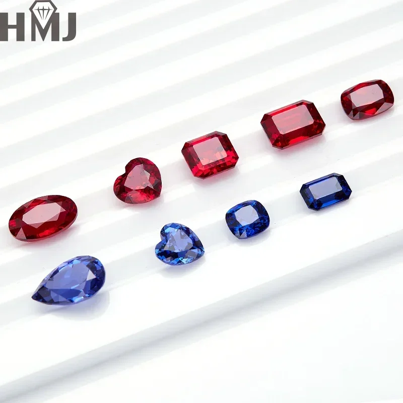 Lab Grown Sapphire Royal Blue Emerald Cut Shape Charm Gemstones for Diy Jewellery Making Materials Selectable AGL Certificate