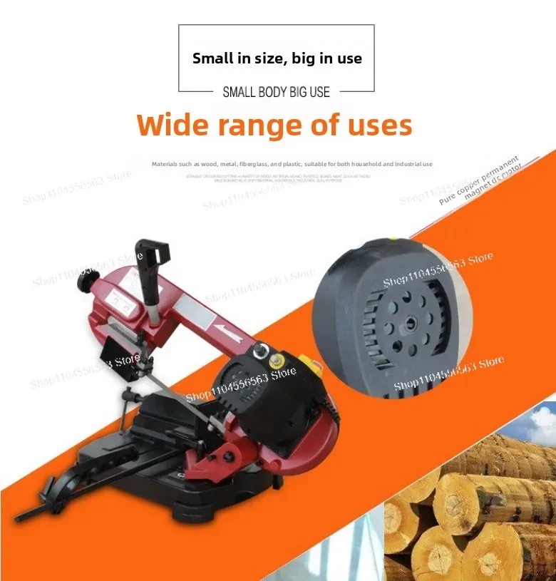 GFW4013 5 Inch Portable Small Multifunctional Metal Band Saw for Stainless Steel Cutting DIY Workshop Tool