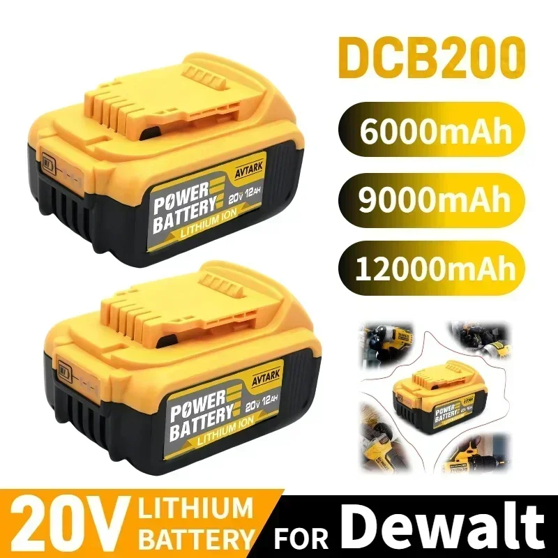 

Original 20V Lithium Battery Replacement for DeWalt DCB184 DCB181 DCB182 DCB200 20V 6Ah 9Ah 12Ah 18V 20V Power Tool Battery