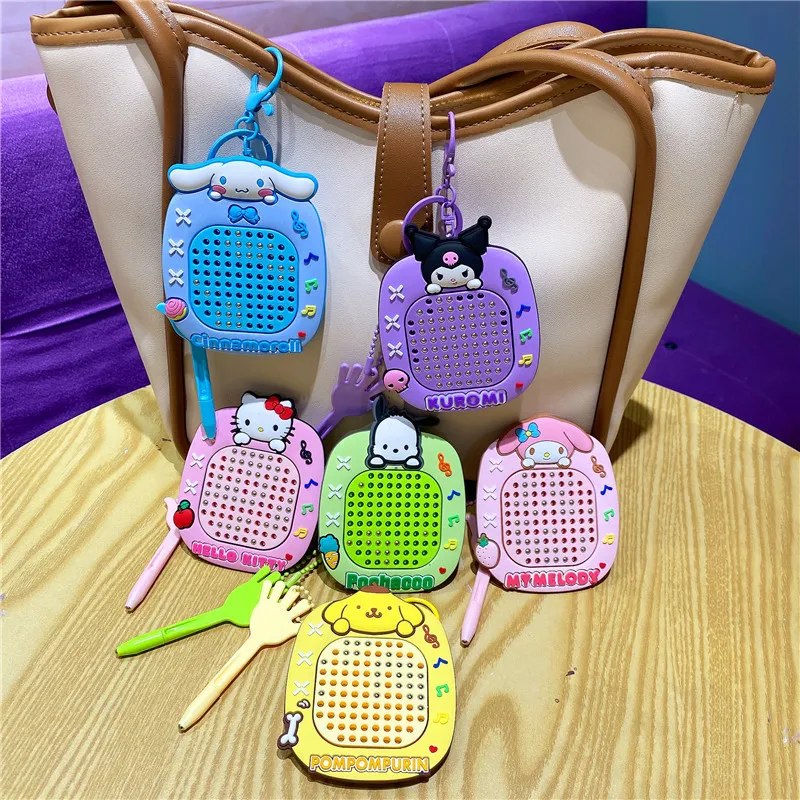 Hello Kitty Cute Cartoon Anime Peripherals Toy Maze Decompression Healing Magnetic Suction Steel Ball Graffiti Key Chain