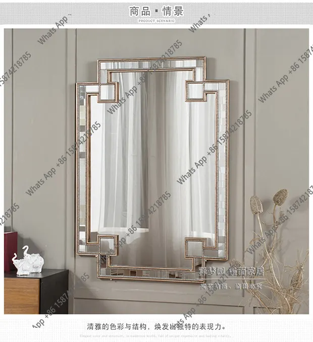 Neoclassical mirror decoration entrance mirror makeup wall decoration hanging mirror neoclassical postmodern sense of luxury