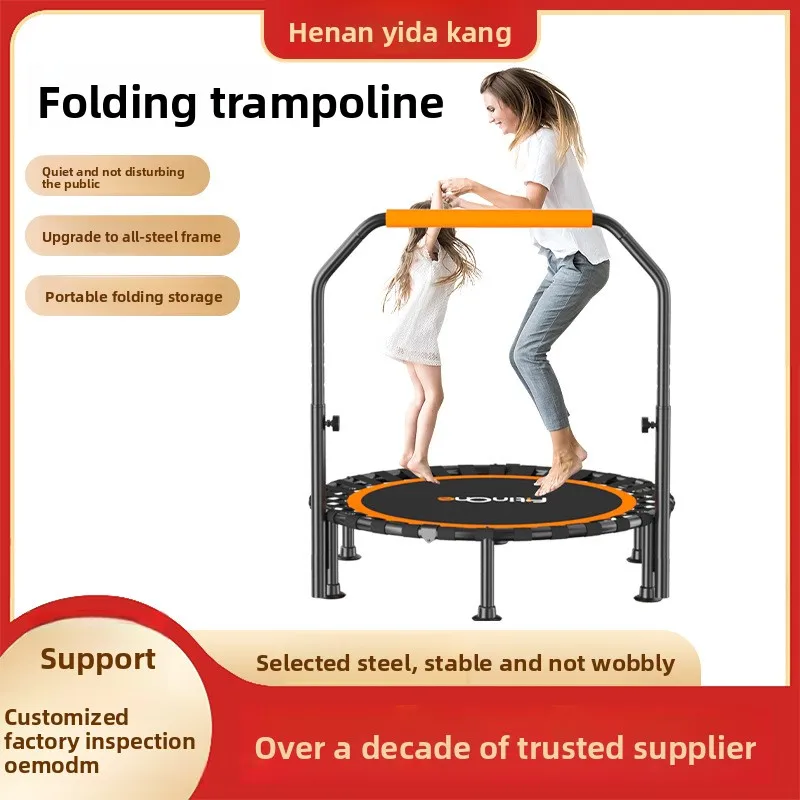 Collapsible PP Trampoline For Indoor Use Small Bouncy Bed For Kids & Adults 40/48 Inch Frame Sizes