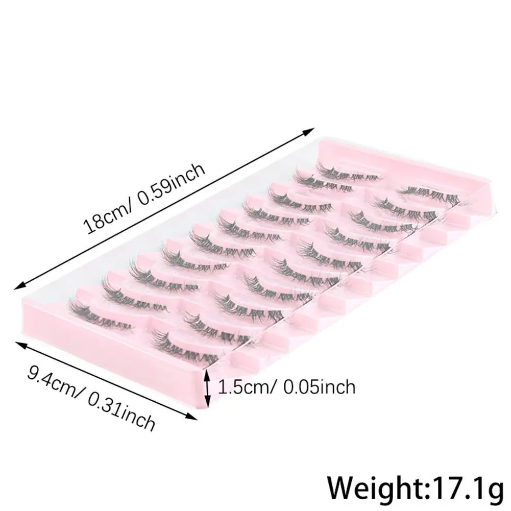 رموش المنك الطبيعية الطويلة الناعمة ، الرموش الصناعية للنساء ، مكياج مزيف ، أداة تمديد ساخنة ، 10 أزواج