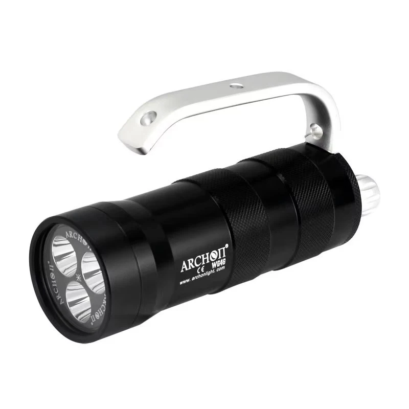 2000LM Rechargeable 3-LED IP68 Waterproof Dive Light 100m Underwater Torch for Marine Photography Scuba Diving & Rescue