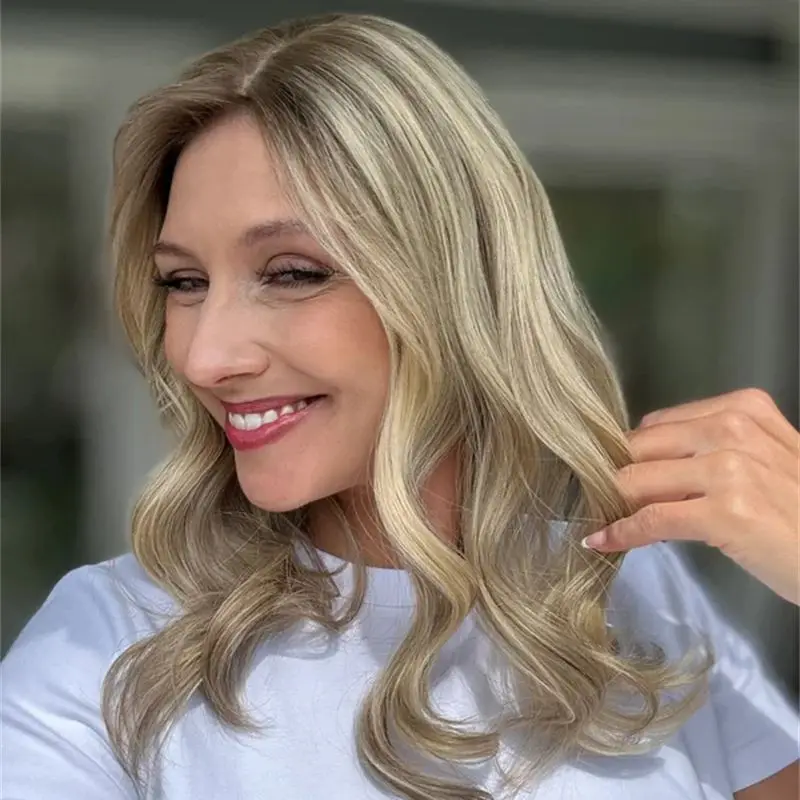 180% الكثافة المرأة شعر مستعار جديد في أومبير الذهبي شقراء HD الاصطناعية الدانتيل شعر مستعار أمامي خليط الشعر البشري شعر مستعار اصطناعي حفلة يوميا #5