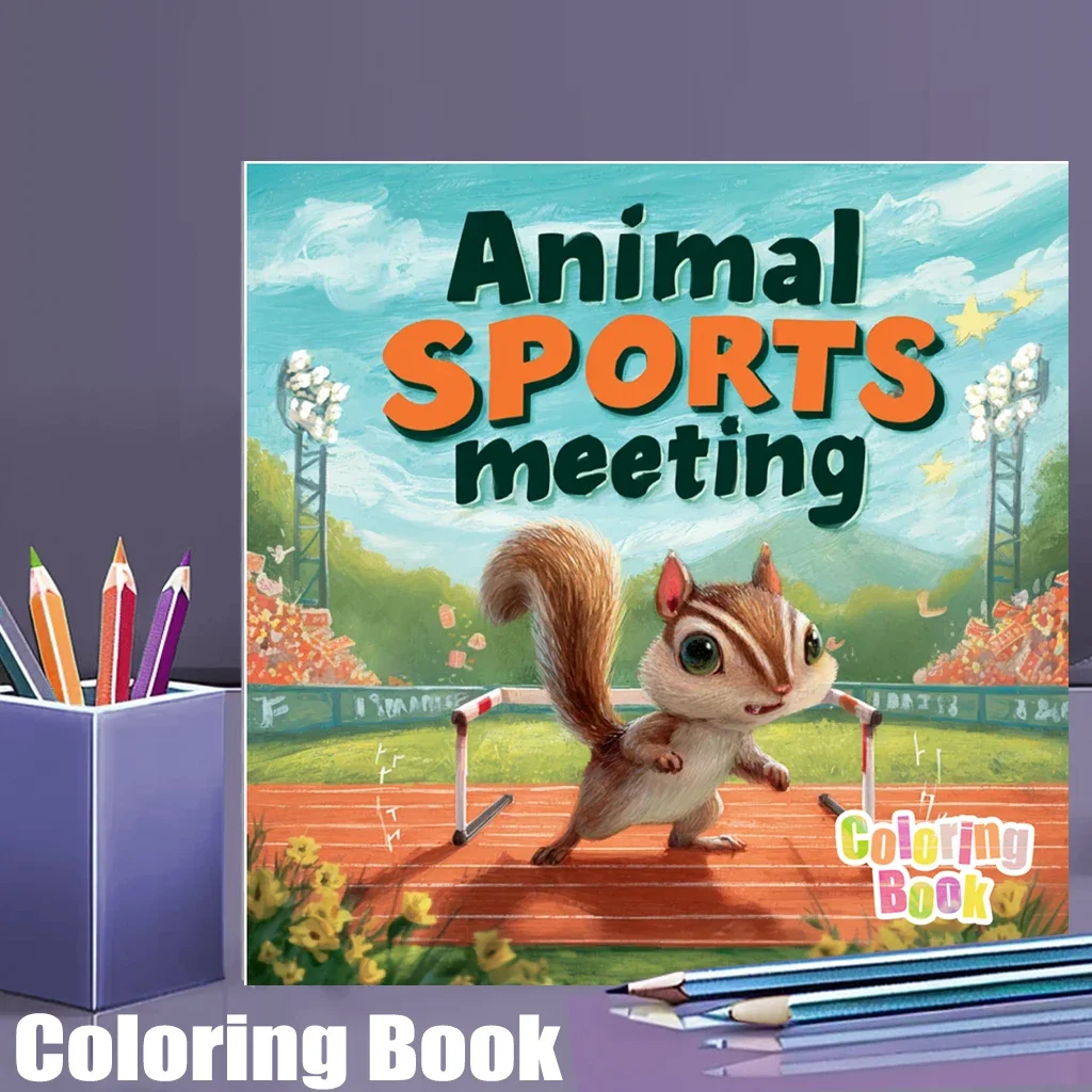 Animal Sport Meeting Coloring Book for Adult | 28 Pages Colouring Book, Drawing Supplies for Christmas, Thanksgiving