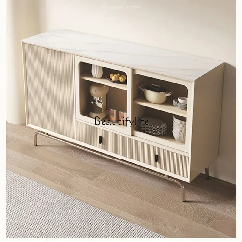 

LJY*Cream Wind Slate Dining Side Cabinet Solid Wood Modern Simple Locker