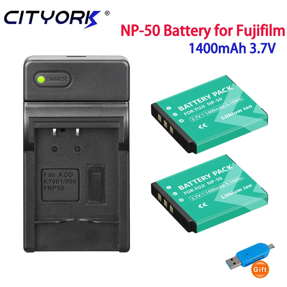 NP 50 Battery + LED Charger with Type C Port NP-50 Camera Battery Kit for Fujifilm  X10 X20 KLIC-7004 D-Li68 FinePix XP100 F70EX