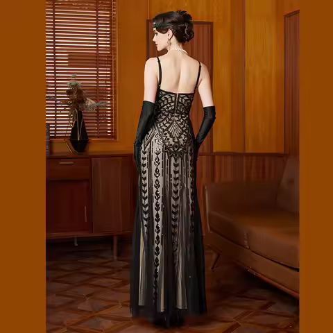 1920s Vintage Great Gatsby Party Flapper Dress Beaded Sequin Dresses Prom Wedding Women Summer Tassels Sleeveless Evening Dress