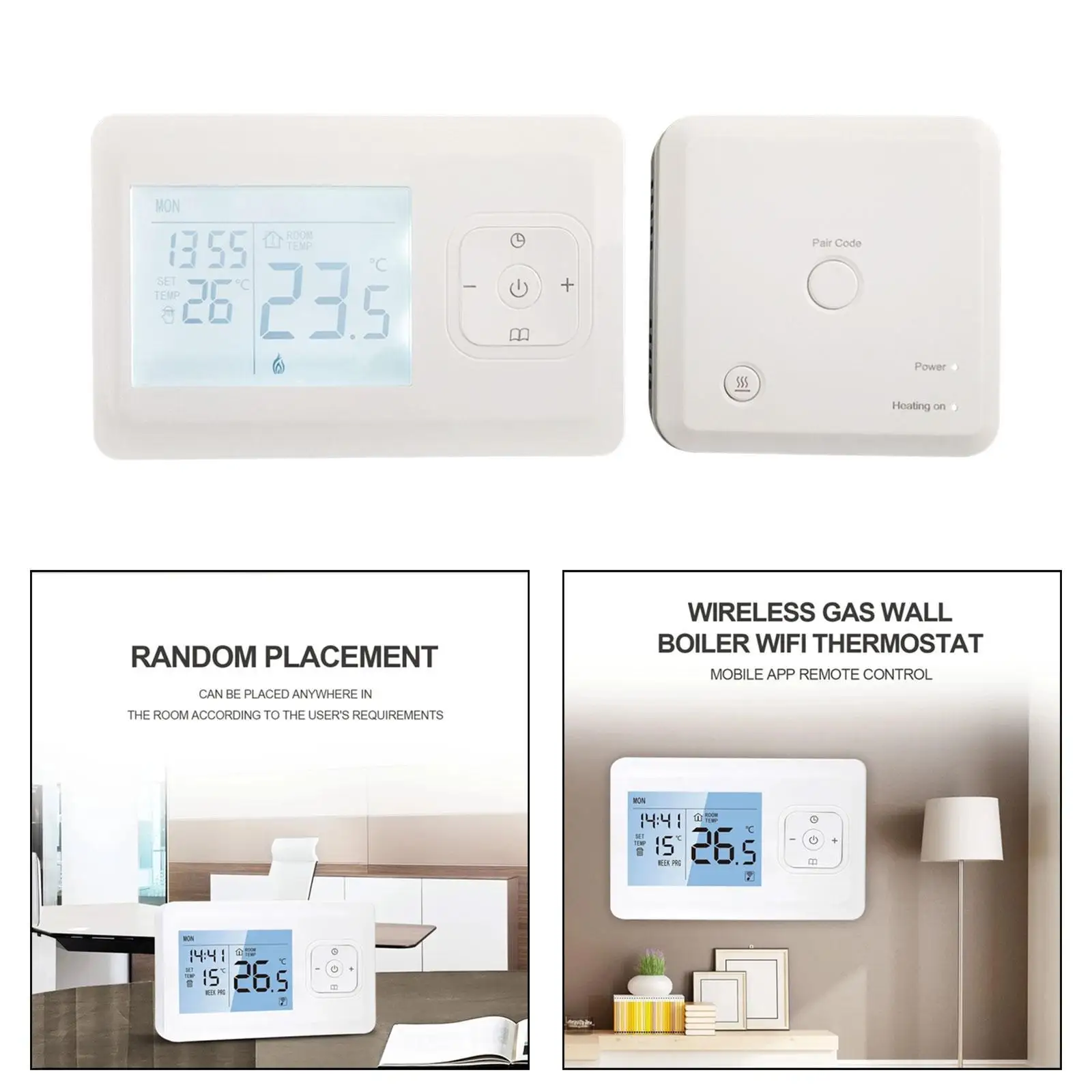 Smart Thermostat Accurate Practical High Performance Child Lock Easy to Install App and Voice Control Wireless Thermostat
