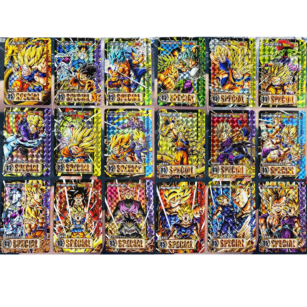 

18pcs/set Dragon Ball Z Battle Damage Saiyan Refraction Super Saiyan Goku Vegeta Hobby Collectibles Game Anime Collection Cards