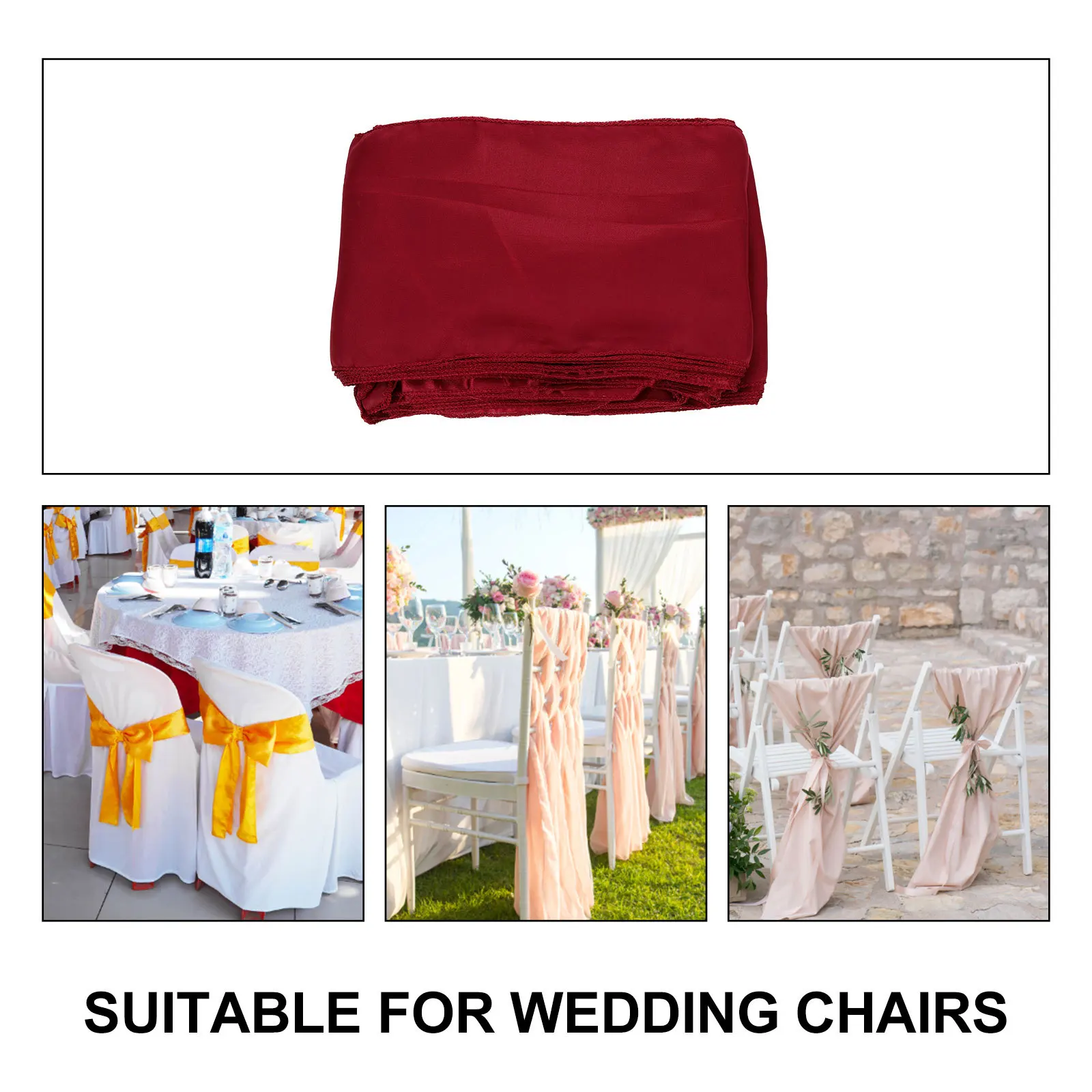 

10Pcs Chair Sashes Satin Ribbons for Wedding Party Banquet Chairs Delicate Wear Resistant Strong Break Resistance