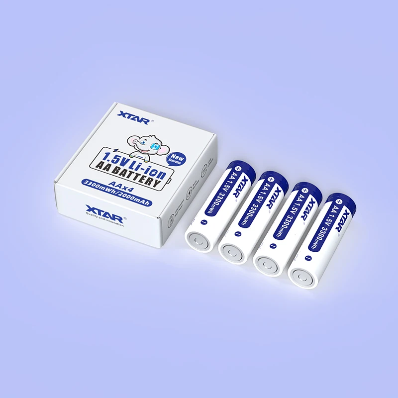 1-8 Pack XTAR 1.5V AA 3300mWh Rechargeable Lithium Battery 2000mAh 2.3-Hour Fast Charge 2A High Discharge with LED Indicator view 5
