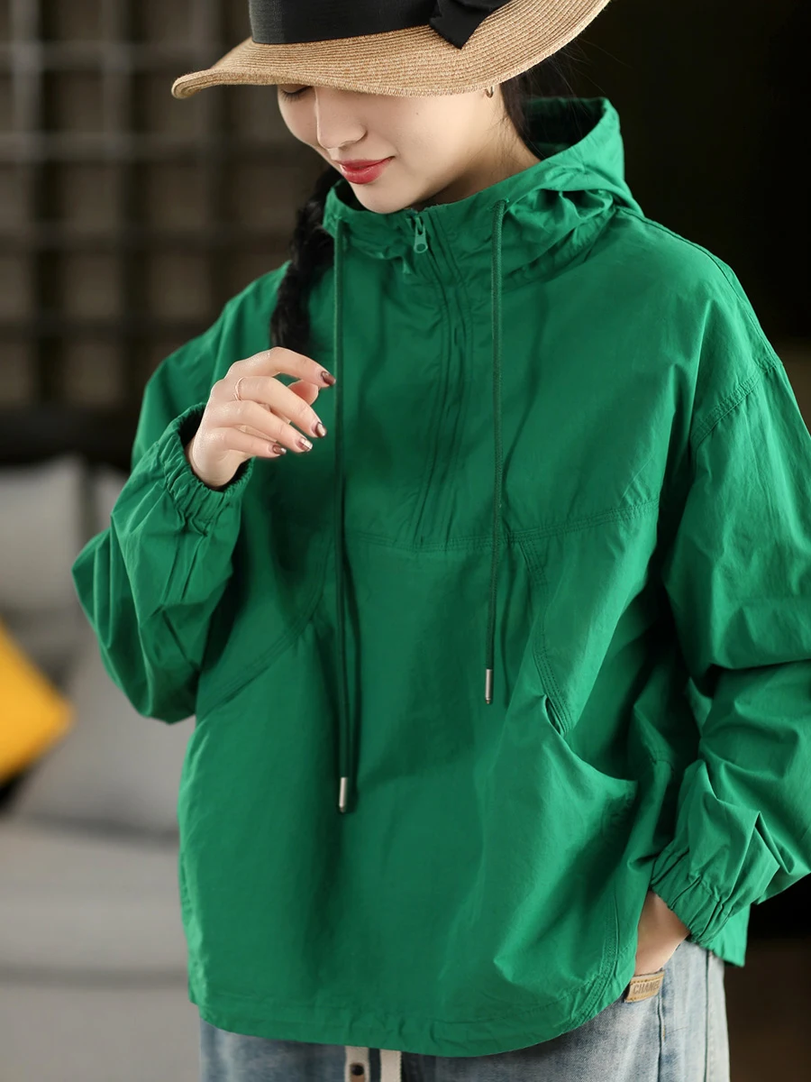 

Loose Fit Hoodie Sweatirt Women's Casual Long Sve Spring High Densi Cotton Comfortable Slimming Top Streetwear