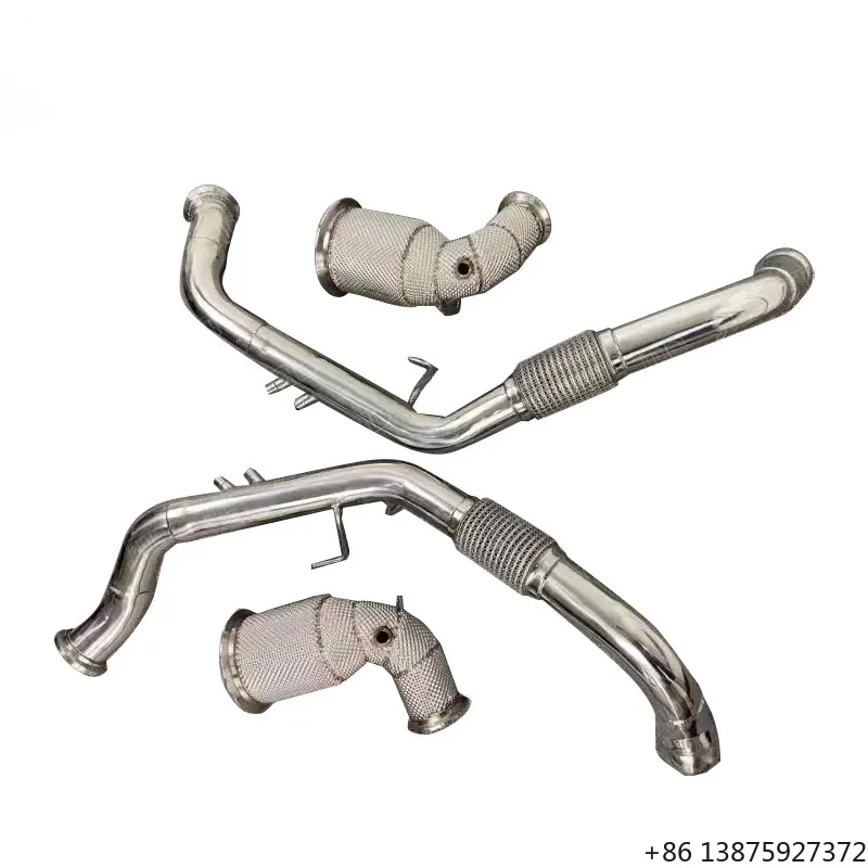 

Высокопроизводительный выхлопной патрубок (даунпайп) из нержавеющей стали 304SS с теплозащитным экраном для GTS 4.0L V8 Biturbo 2020 года — Премиум-производительность