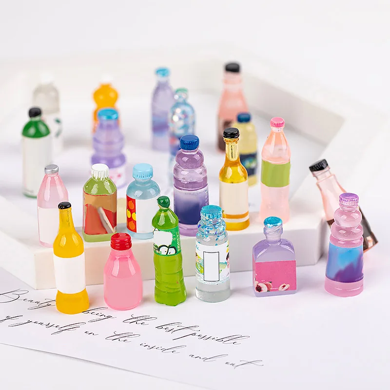 Mini Beverage Bottle Resin Dollhouse Miniatures Items Party Bag Fillers Kids Gift for Guests Wholesale for Toys Supplies