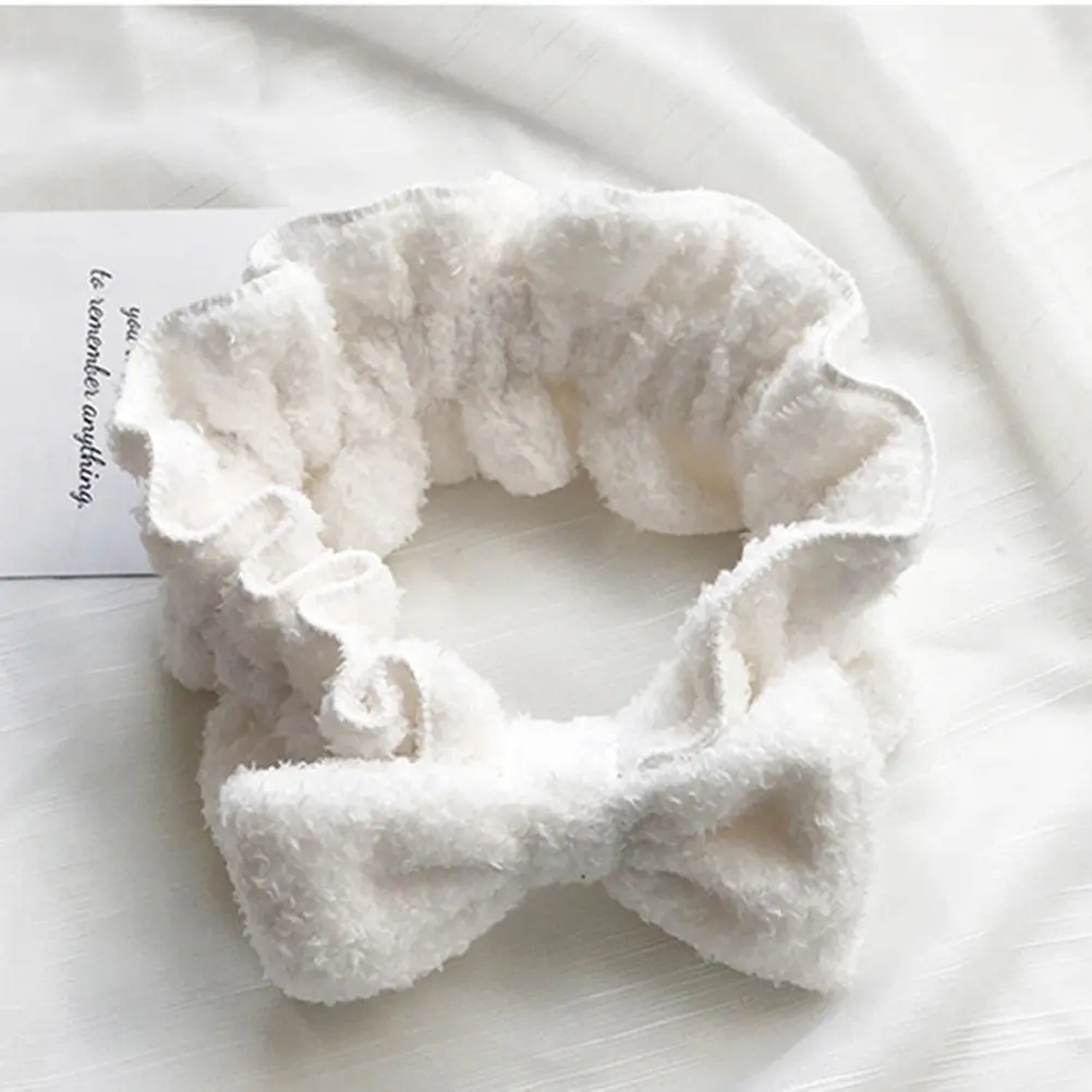 faixa-de-cabelo-com-laco-branca-premium-respiravel-e-elastica-para-mulheres-e-meninas-ideal-para-maquiagem-yoga-esportes-e-banho