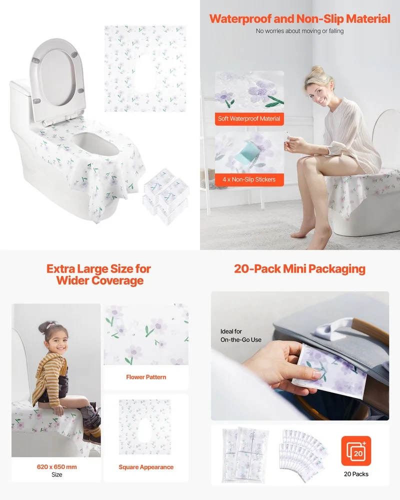 

Disposable Toilet Seat Covers 20 Pcs Travel Essential for Hygiene on Plane Train Bus Restroom Use Soft Sanitary Protection